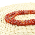 L-0098 Taille Normale Rouge Bande Agate Naturelles Rondes de Pierres Précieuses Simple Brin En Gros